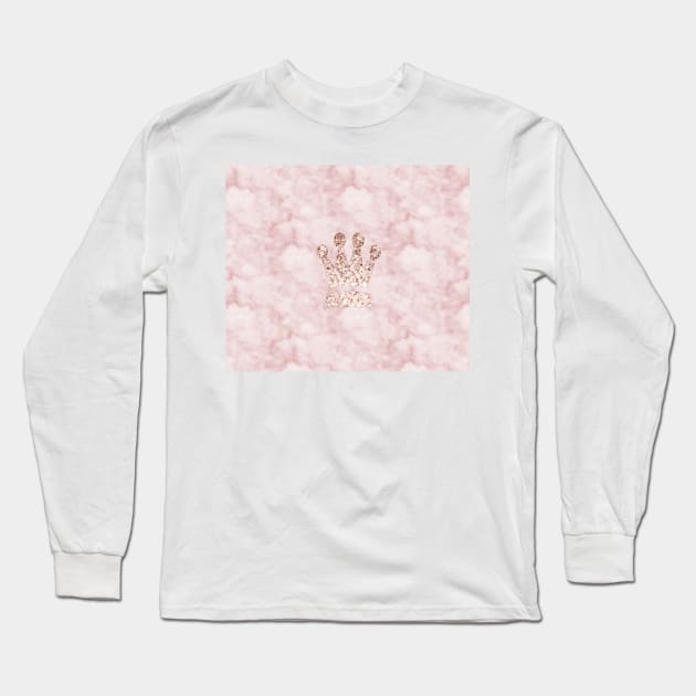 Rose gold - crown Long Sleeve T-Shirt by marbleco